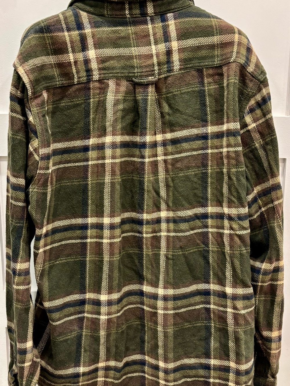 Orvis Olive and Brown Plaid Wool Shirt Jacket - Picture 7 of 7